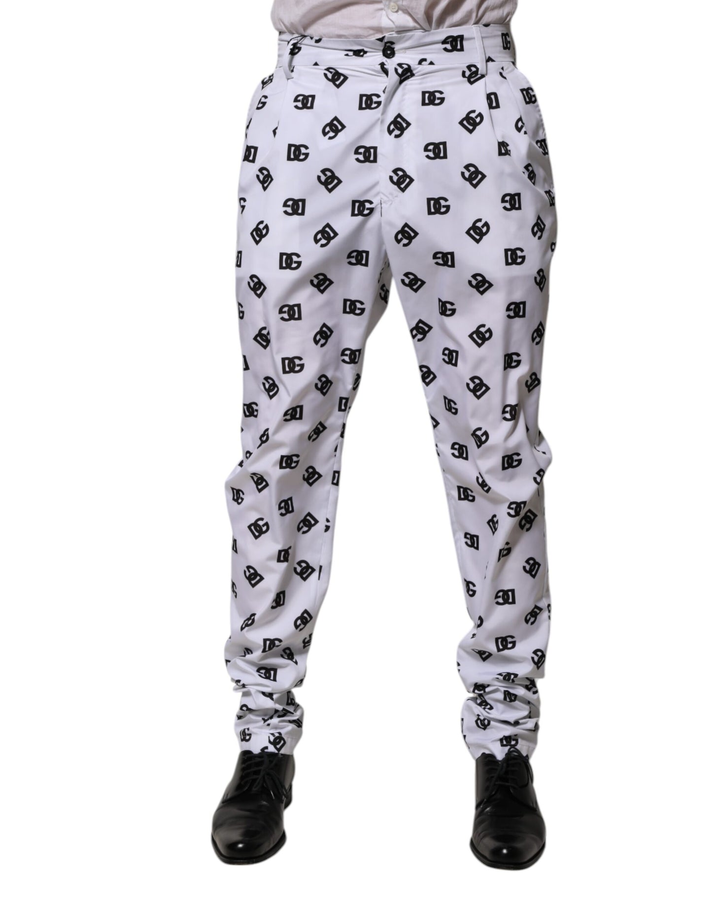 Pantalon en jean skinny en coton blanc avec logo Dolce &amp; Gabbana
