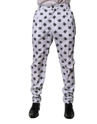 Pantalon en jean skinny en coton blanc avec logo Dolce &amp; Gabbana