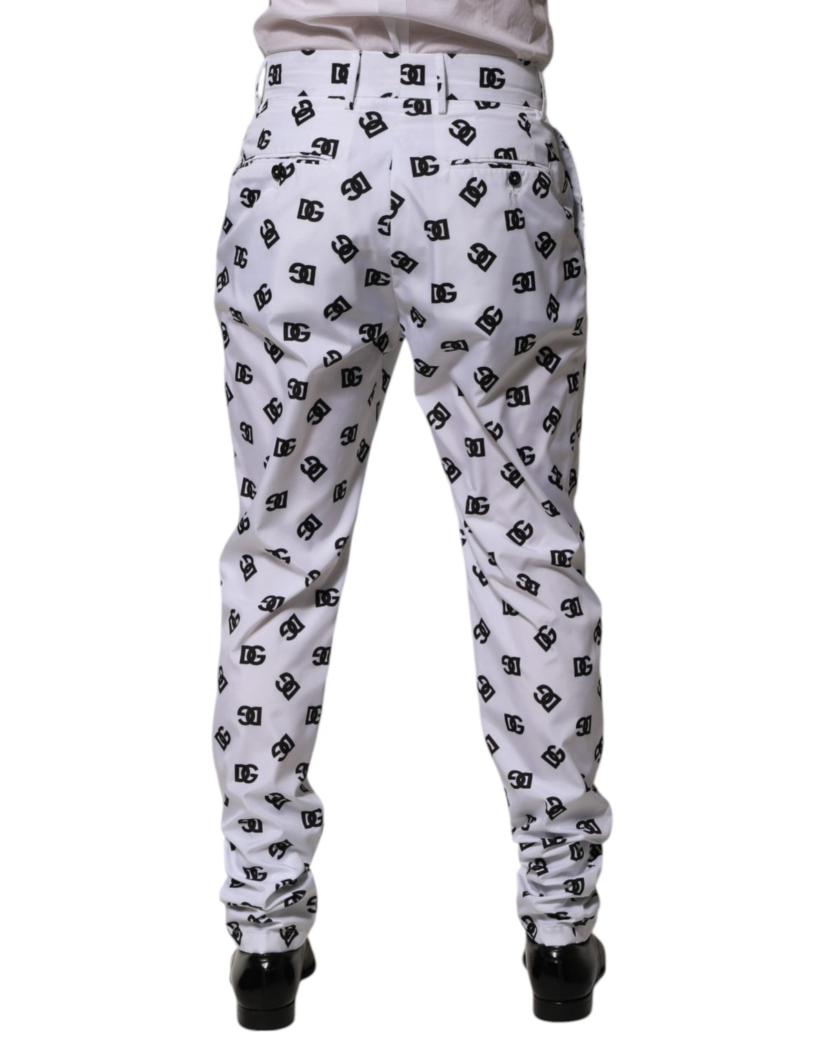 Pantalon en jean skinny en coton blanc avec logo Dolce &amp; Gabbana