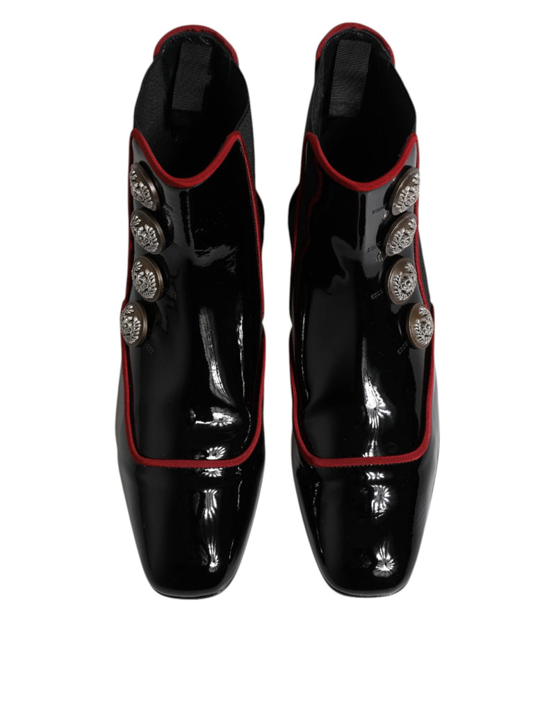 Dolce & Gabbana Black Jackie Buttoned Chelsea Boots