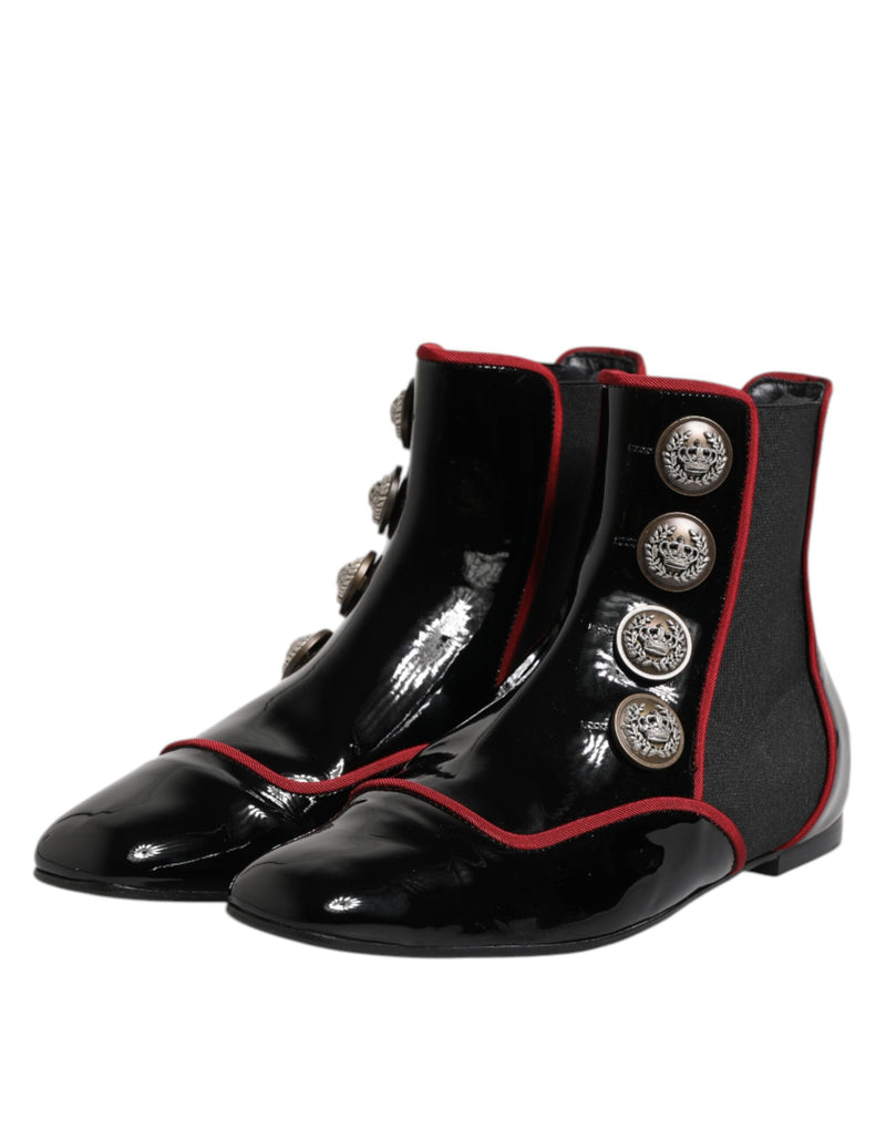Dolce & Gabbana Black Jackie Buttoned Chelsea Boots
