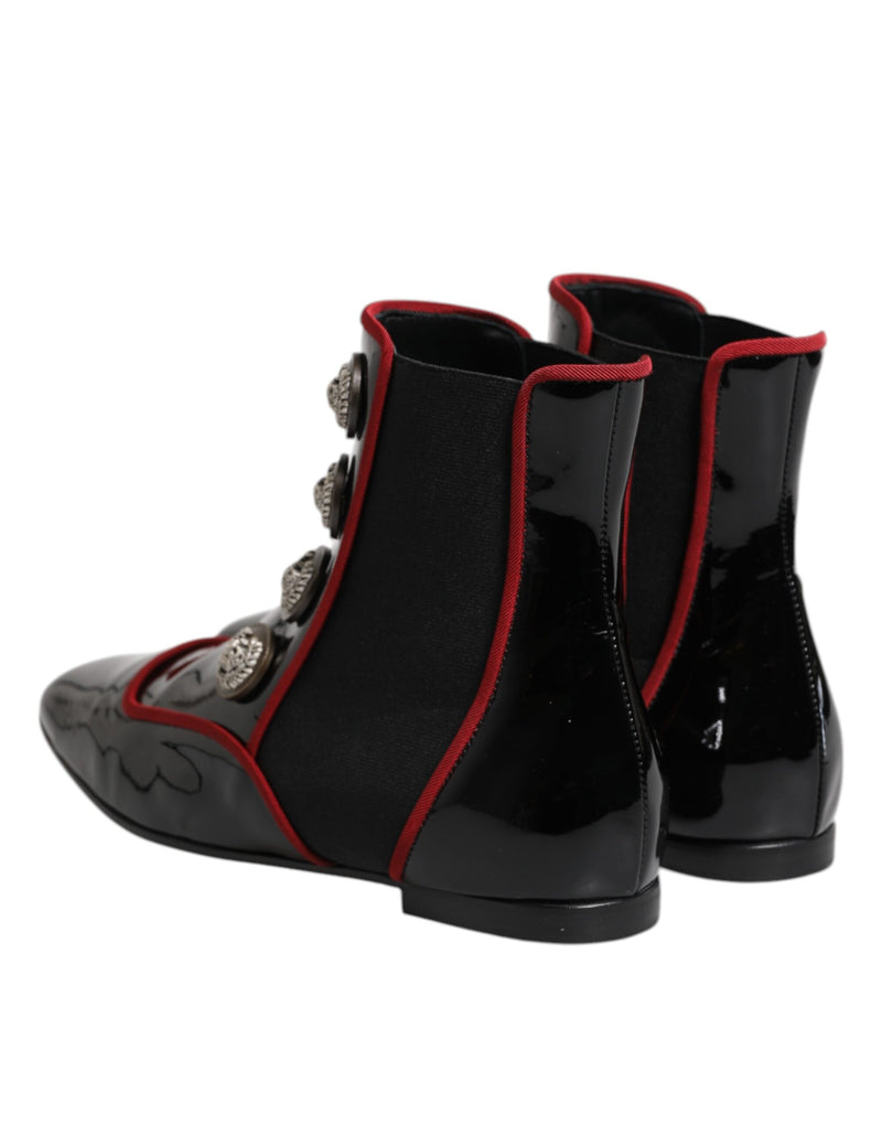Dolce & Gabbana Black Jackie Buttoned Chelsea Boots