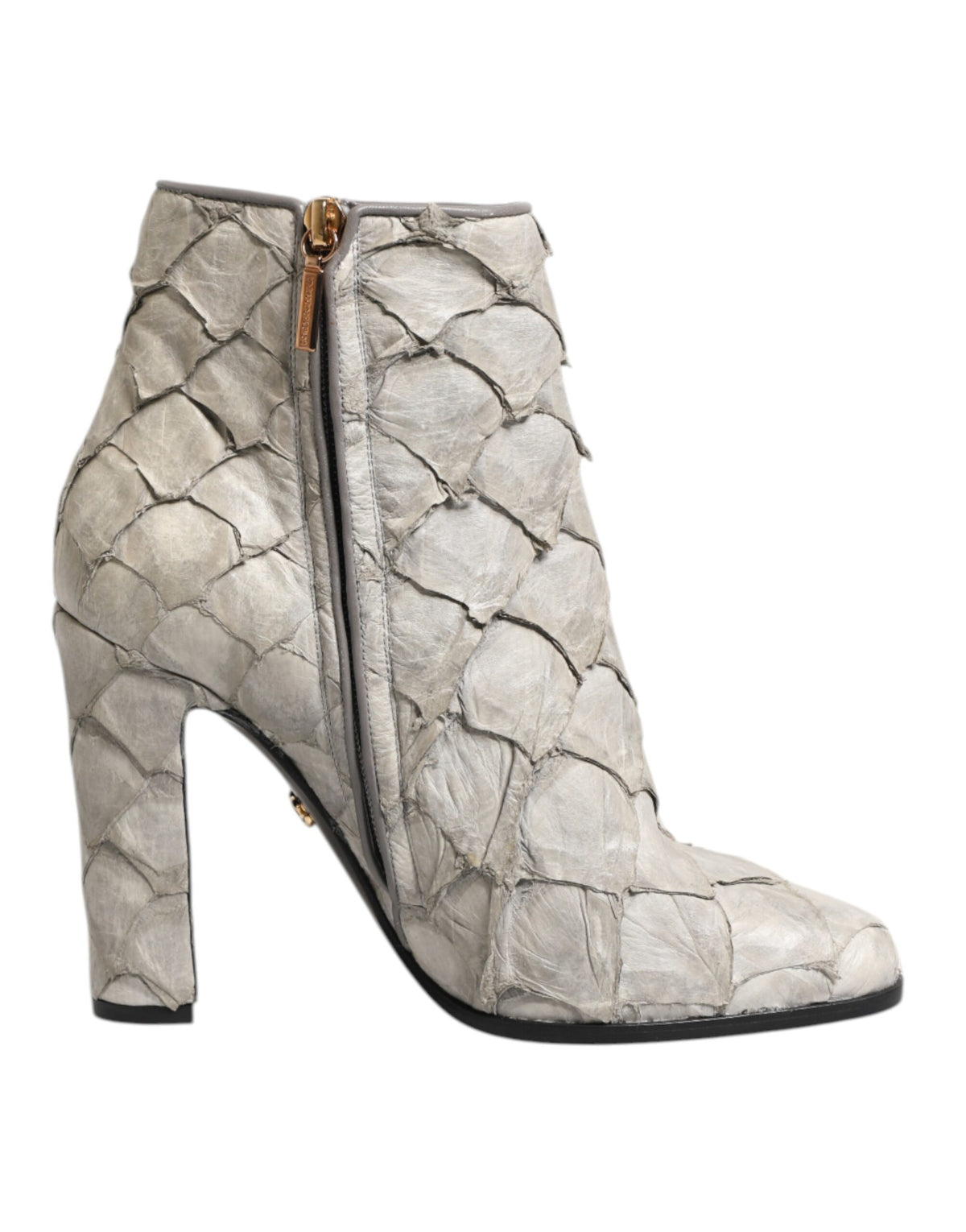 Dolce & Gabbana Bottines en Cuir Off White pour Femmes