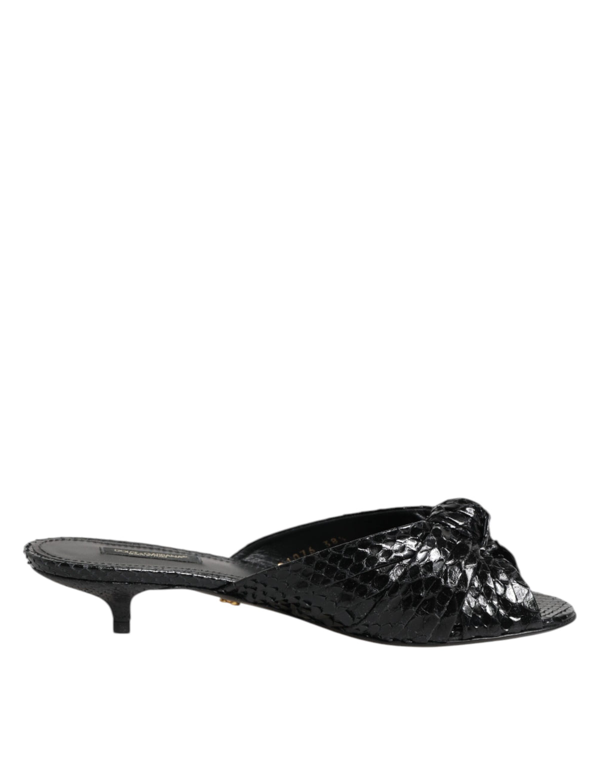 Dolce & Gabbana Black Python Leather Heels Sandals