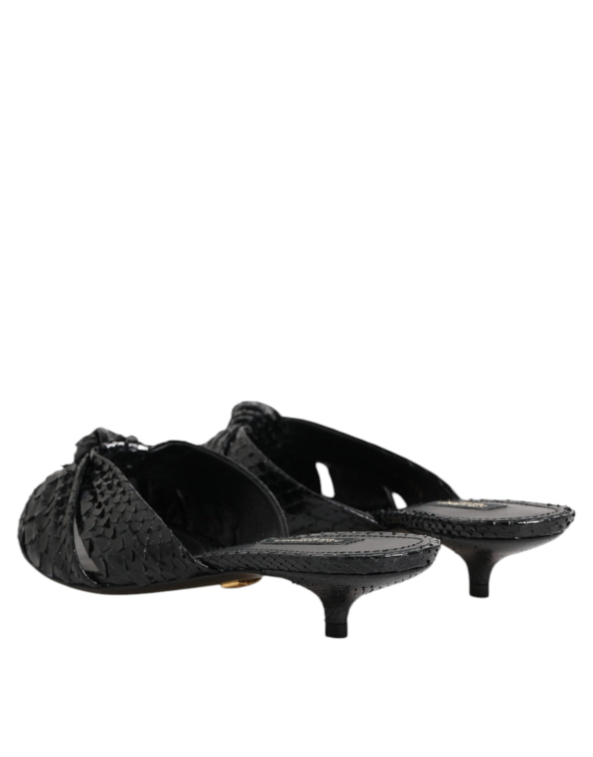 Dolce & Gabbana Sandales à Talons en Cuir Python Noir