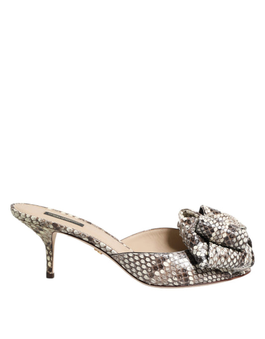 Dolce & Gabbana Keira Bow Peep Toe Mules van leer in meerdere kleuren