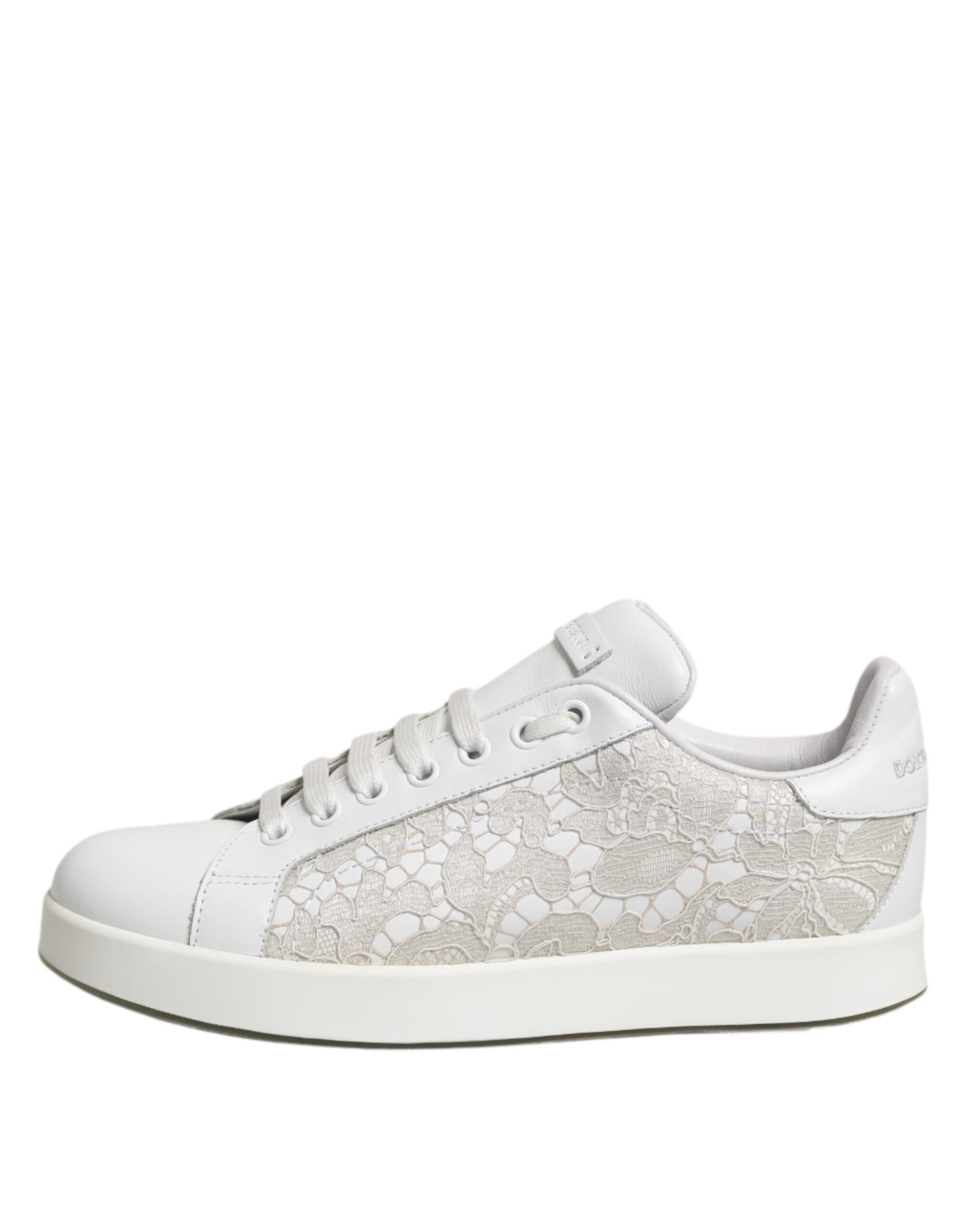Sneakers basses en cuir blanc à lacets Dolce & Gabbana