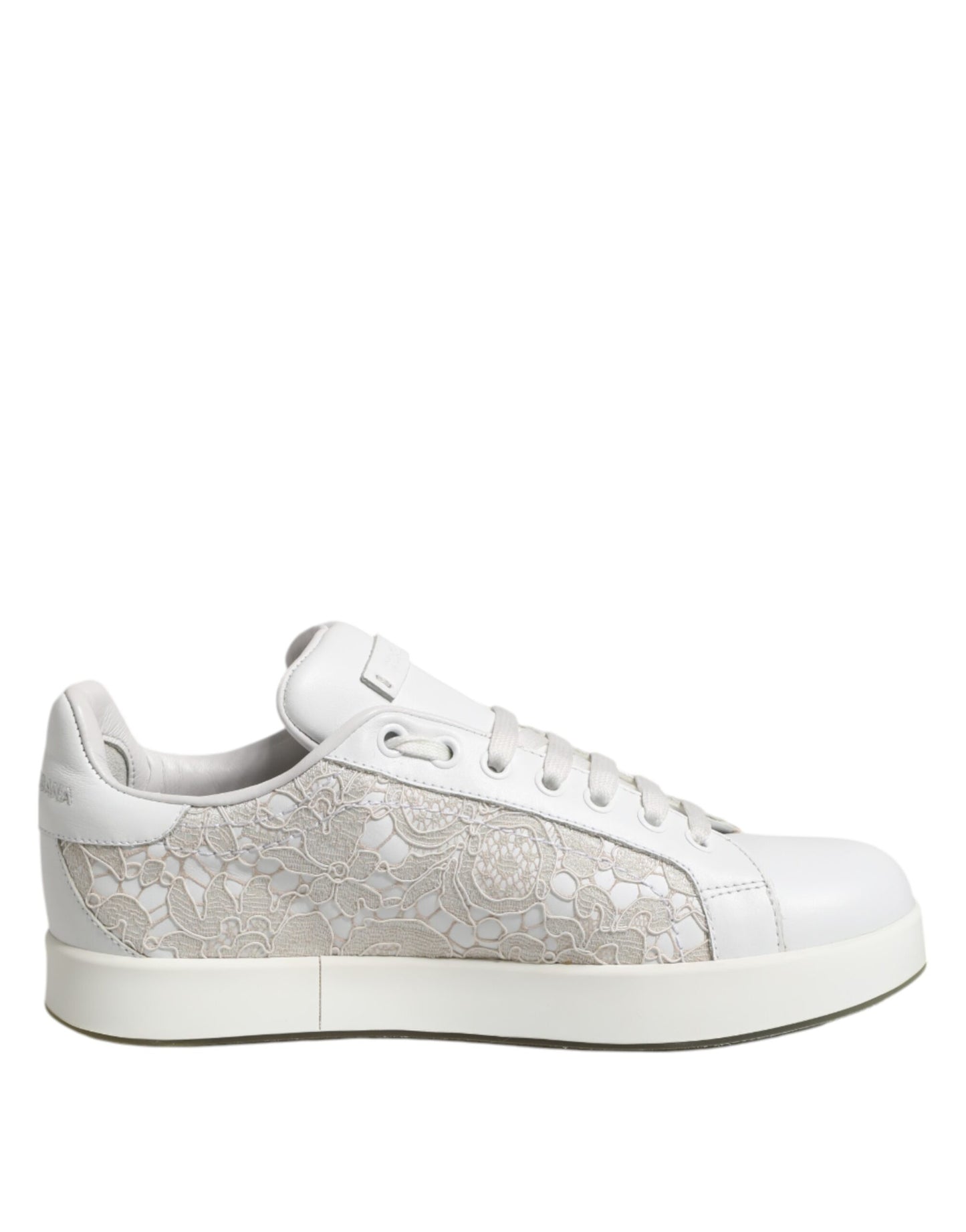 Sneakers basses en cuir blanc à lacets Dolce & Gabbana