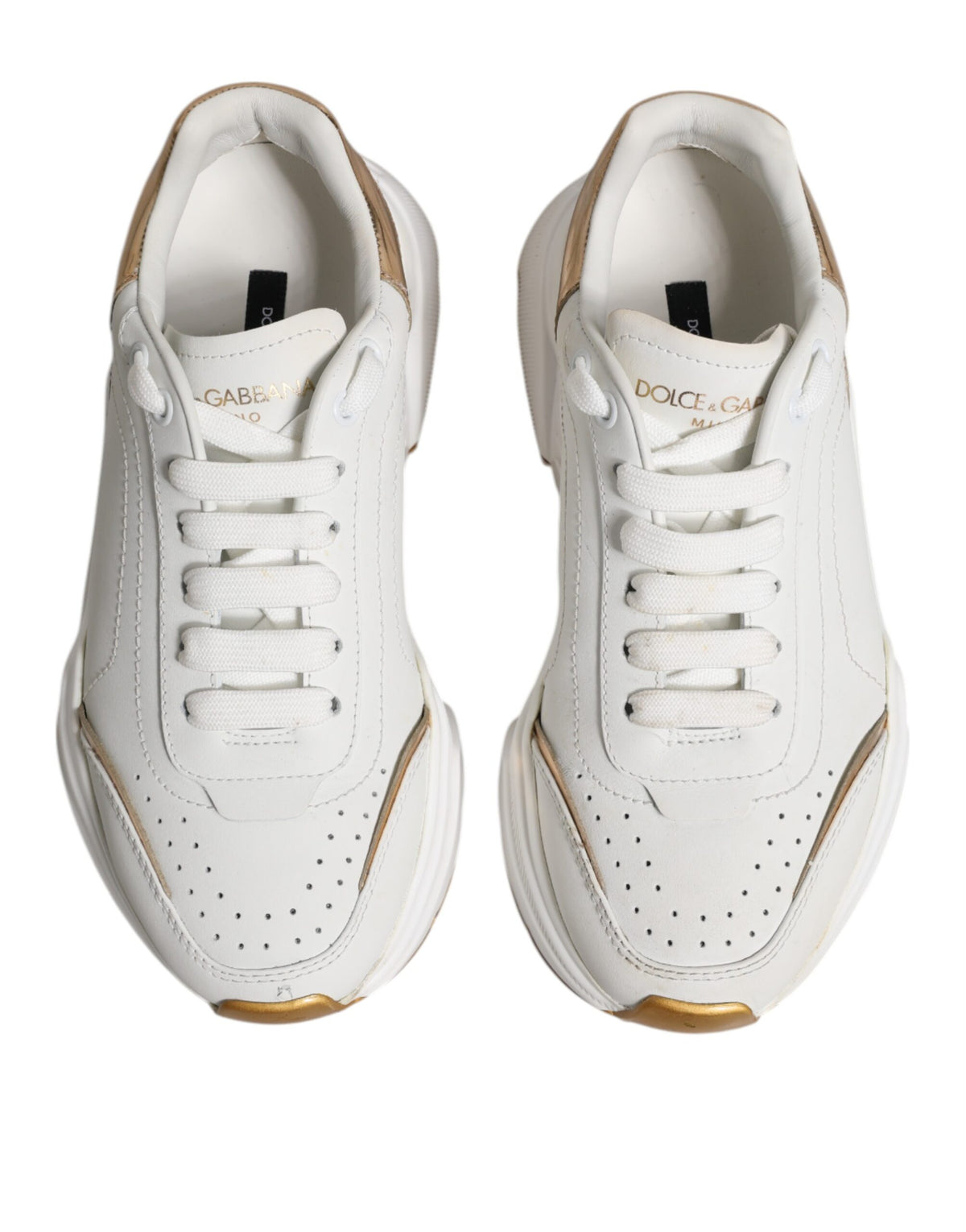 Dolce & Gabbana White Gold Daymaster Low Top Sneakers