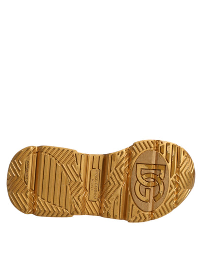 Sneakers basses Daymaster en cuir blanc et or de Dolce & Gabbana