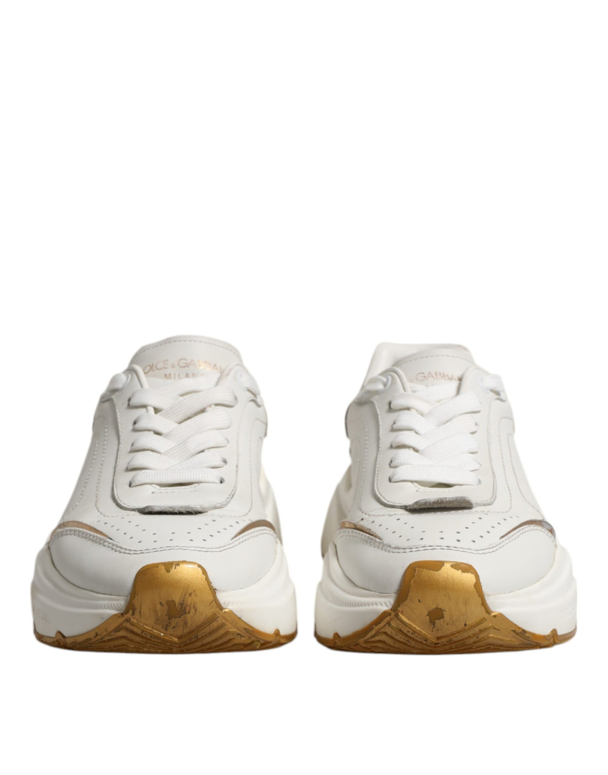 Dolce & Gabbana White Gold Daymaster Low Top Sneakers