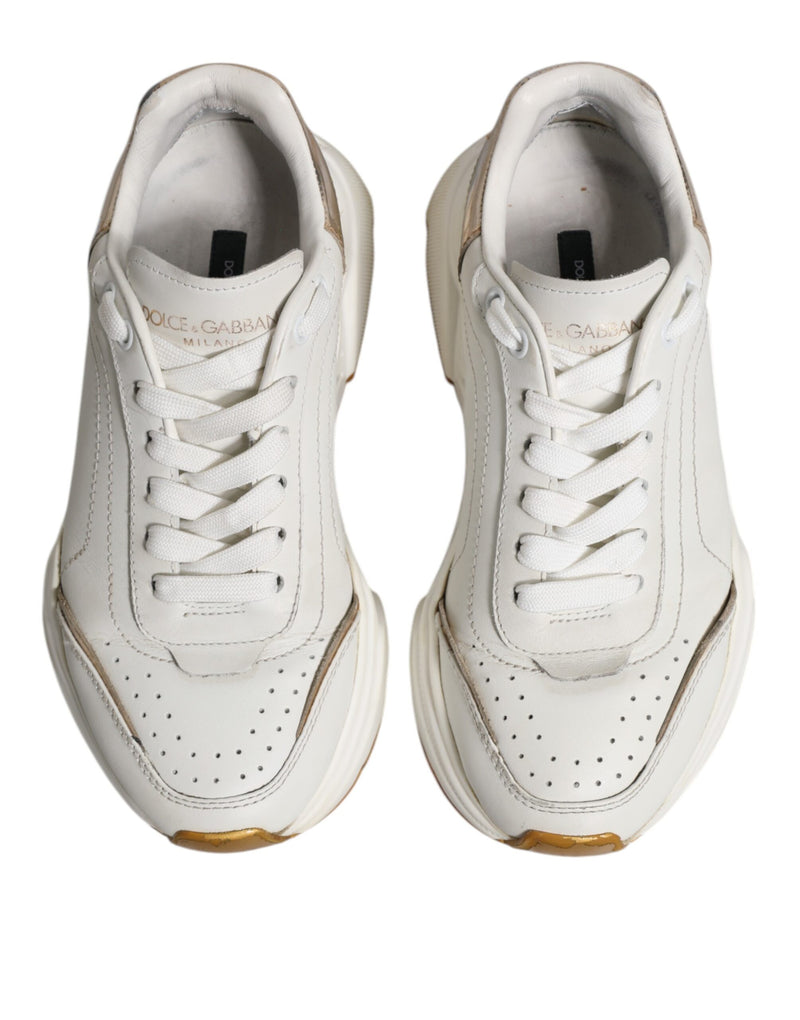 Dolce & Gabbana White Gold Daymaster Low Top Sneakers
