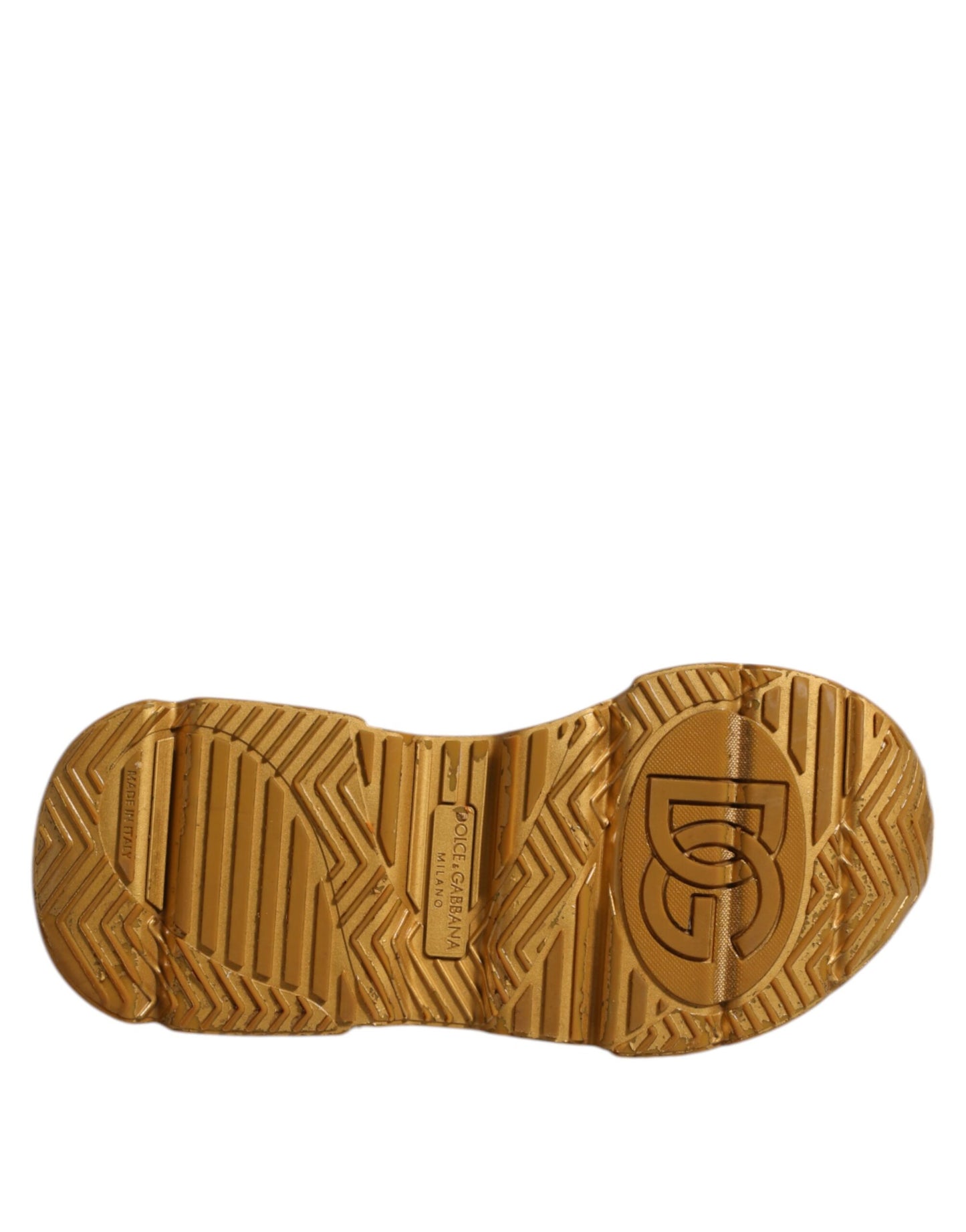 Sneakers basses Daymaster en cuir blanc et or de Dolce & Gabbana