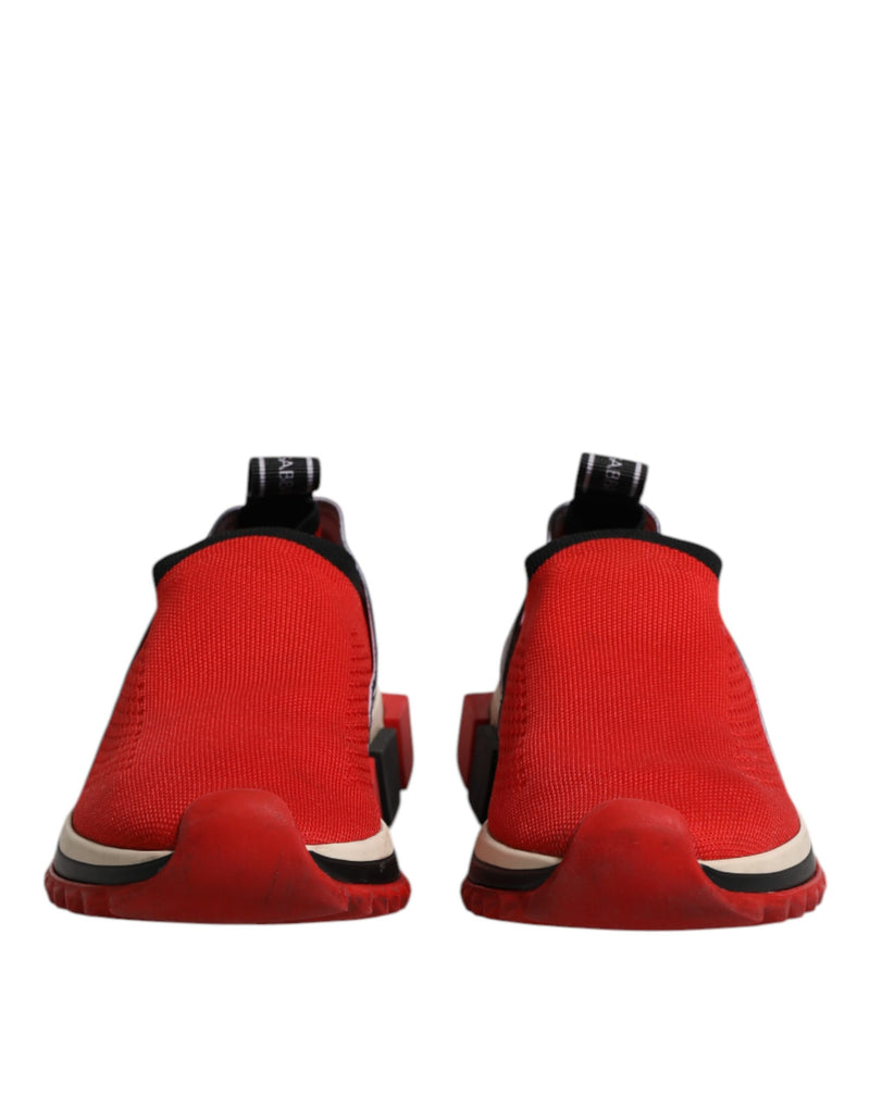 Dolce & Gabbana Red Sorrento Slip On Low Top Sneakers