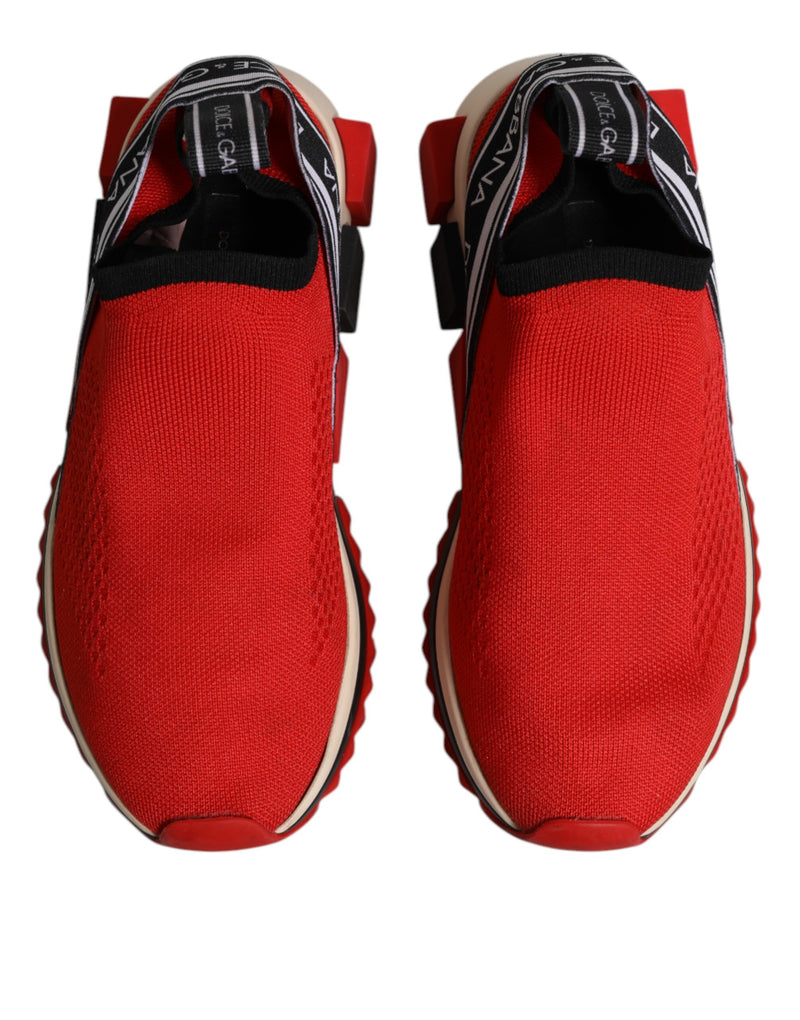 Dolce & Gabbana Red Sorrento Slip On Low Top Sneakers