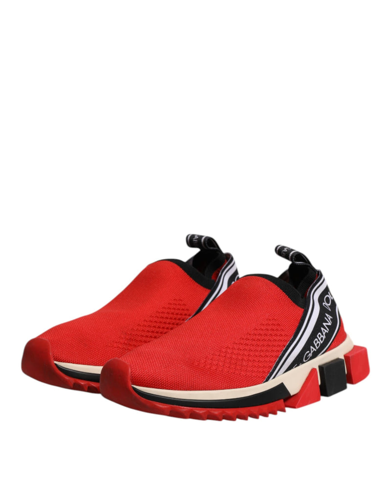 Dolce & Gabbana Red Sorrento Slip On Low Top Sneakers