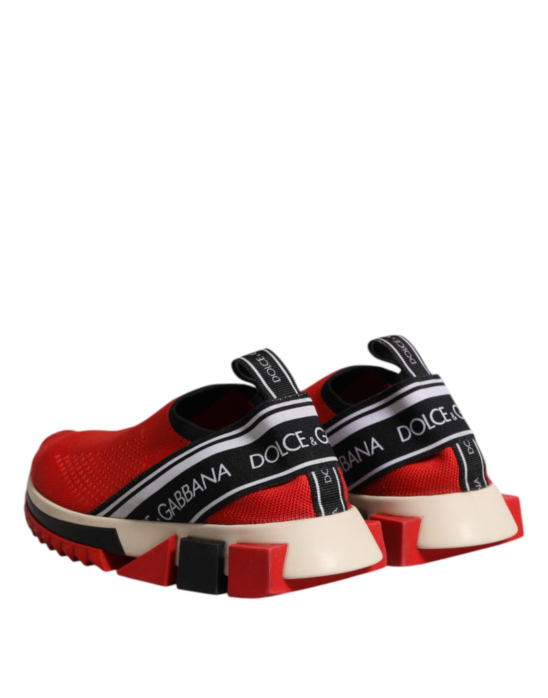 Dolce & Gabbana Red Sorrento Slip On Low Top Sneakers