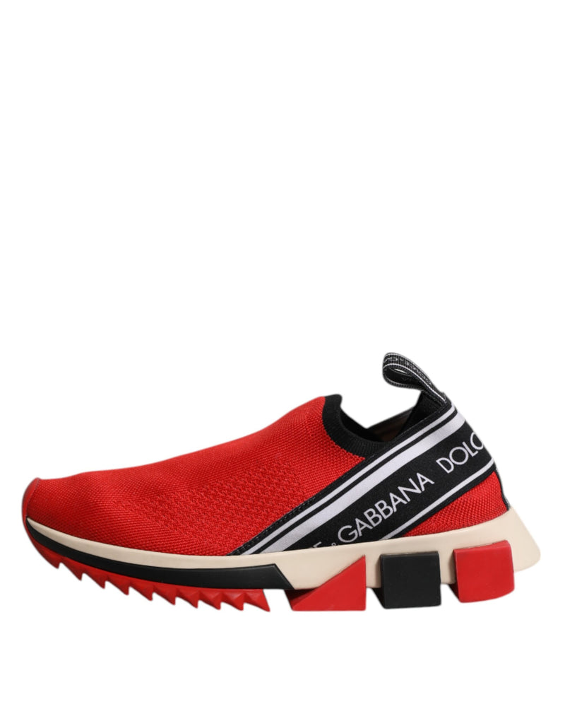 Dolce & Gabbana Red Sorrento Slip On Low Top Sneakers