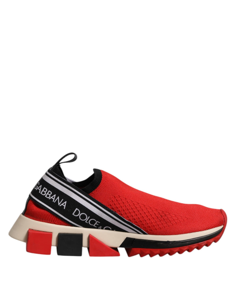 Dolce & Gabbana Red Sorrento Slip On Low Top Sneakers