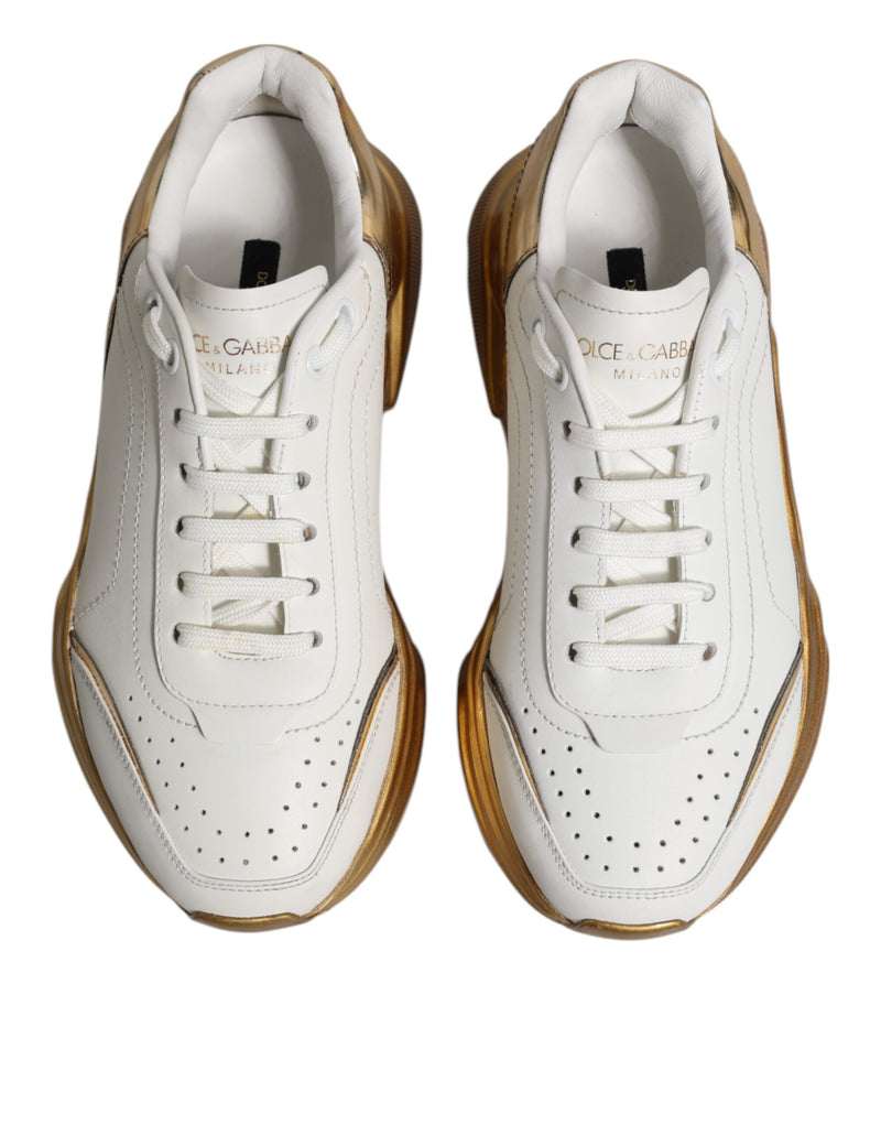 Dolce & Gabbana White Gold Daymaster Low Top Sneakers
