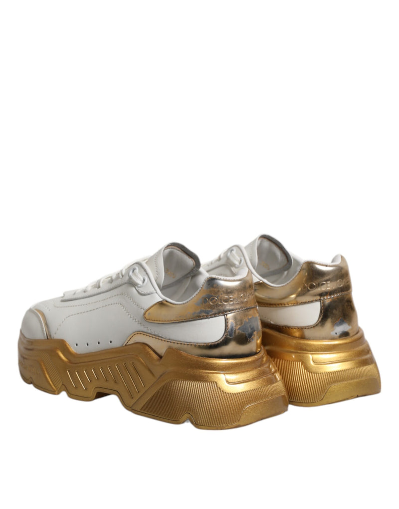Dolce & Gabbana White Gold Daymaster Low Top Sneakers