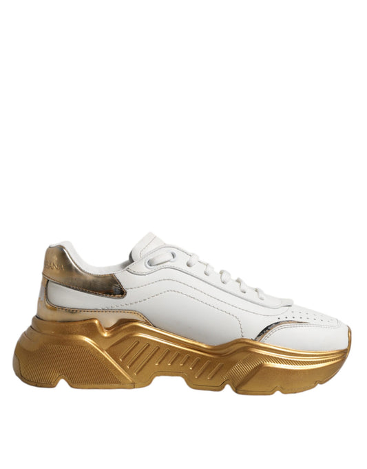 Dolce & Gabbana Witte Gouden Daymaster Lage Sneakers