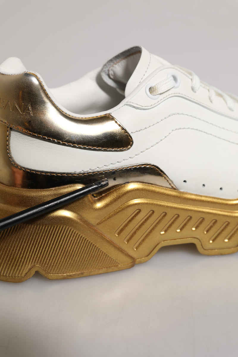 Dolce & Gabbana White Gold Daymaster Low Top Sneakers