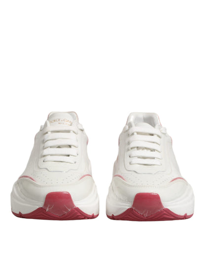 Sneakers basses blanches et roses Daymaster de Dolce & Gabbana