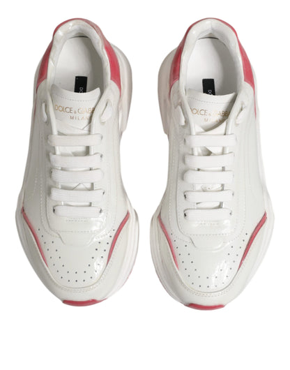 Sneakers basses blanches et roses Daymaster de Dolce & Gabbana