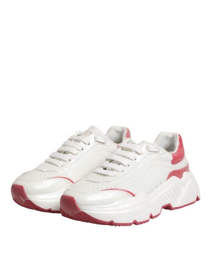Sneakers basses blanches et roses Daymaster de Dolce & Gabbana