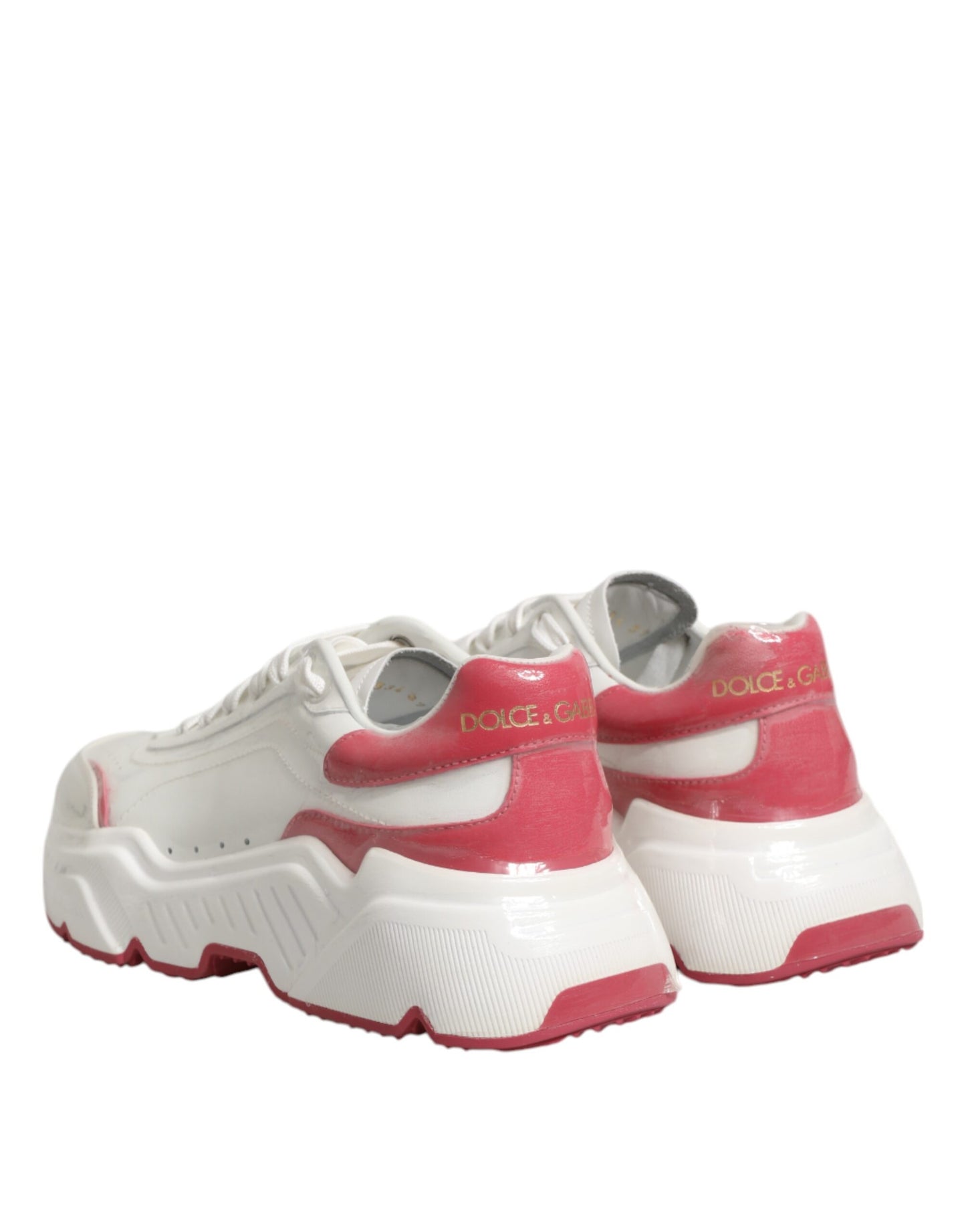 Sneakers basses blanches et roses Daymaster de Dolce & Gabbana