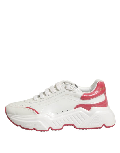 Sneakers basses blanches et roses Daymaster de Dolce & Gabbana