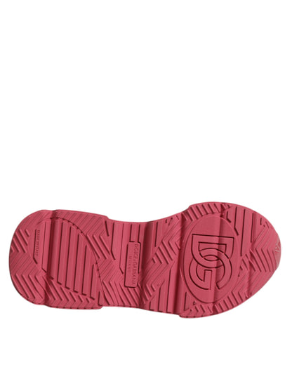 Sneakers basses blanches et roses Daymaster de Dolce & Gabbana