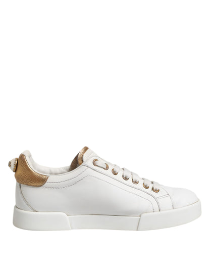 Dolce & Gabbana witte leren lage sneakers voor dames
