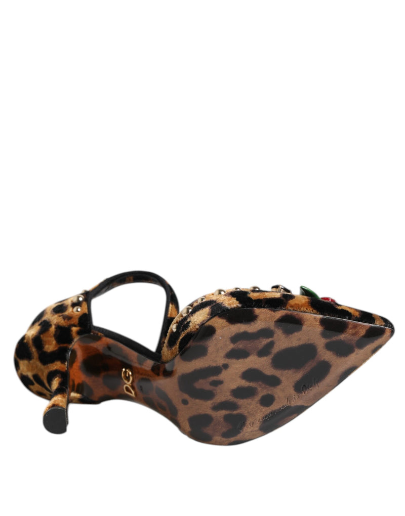 Dolce & Gabbana Leopard Crystal Roses Pumps - Élégance et Luxe