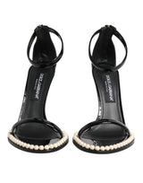 Dolce & Gabbana Black KEIRA Pearl Embellished Sandals