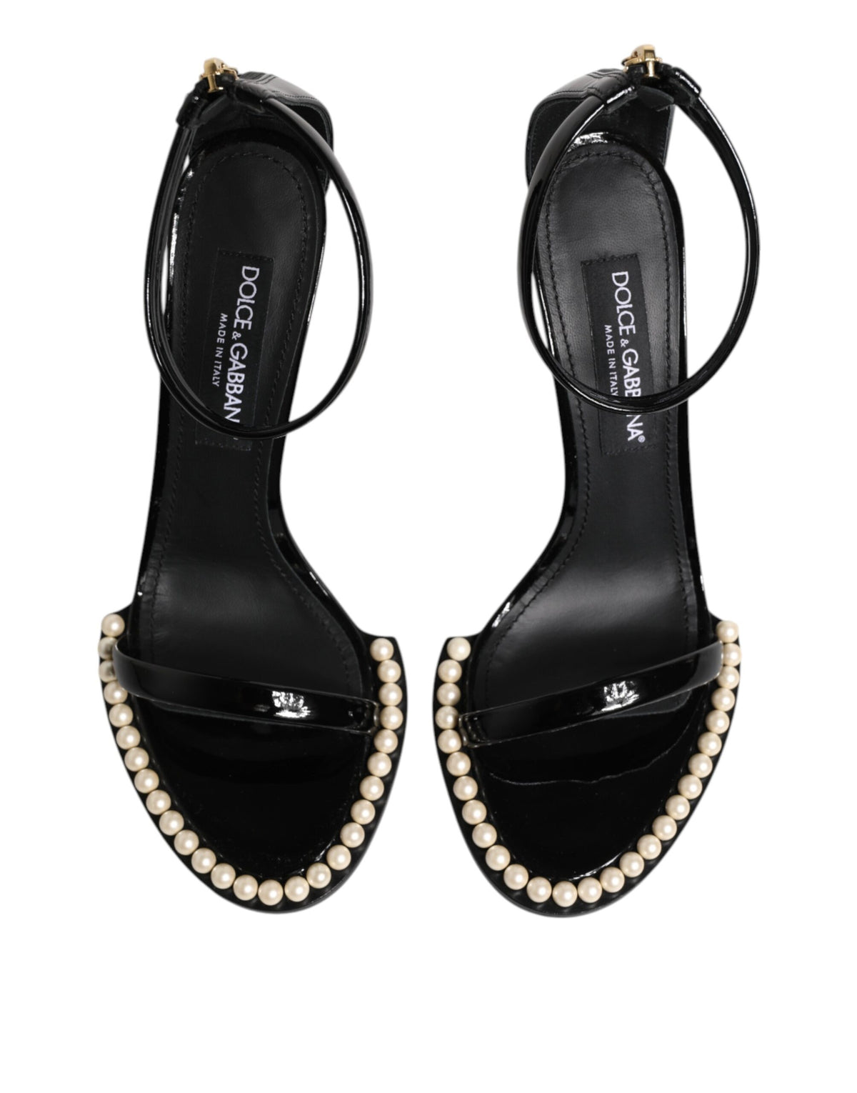 Dolce & Gabbana Black KEIRA Pearl Embellished Sandals