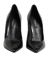 Dolce & Gabbana Black Leather Stiletto High Heels Pumps