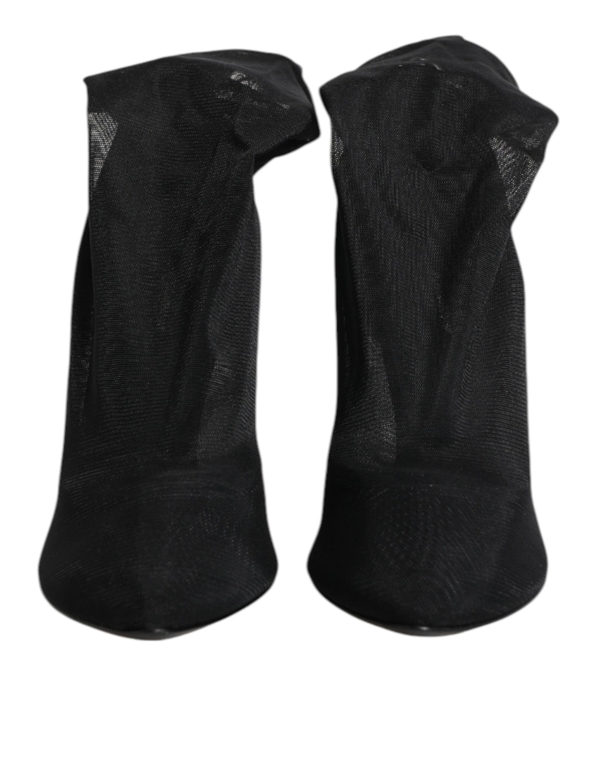 Dolce & Gabbana Black Silk Stretch Mesh Sock Boots