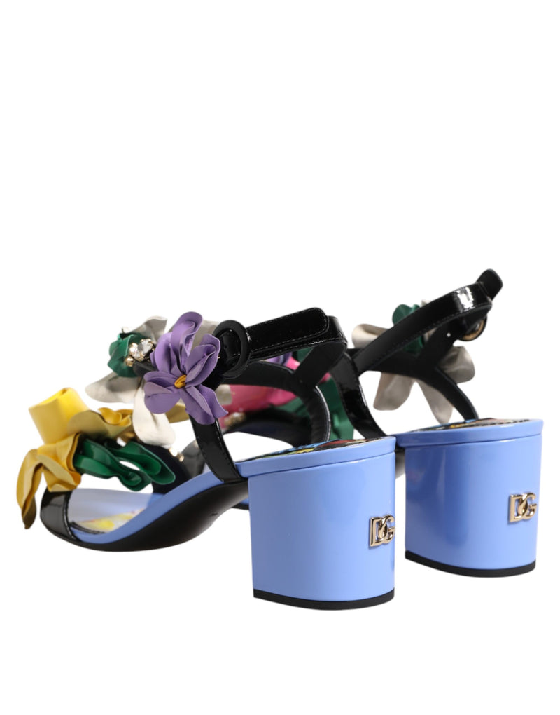 Dolce & Gabbana KEIRA Sandals Multicolor Floral Crystal Design