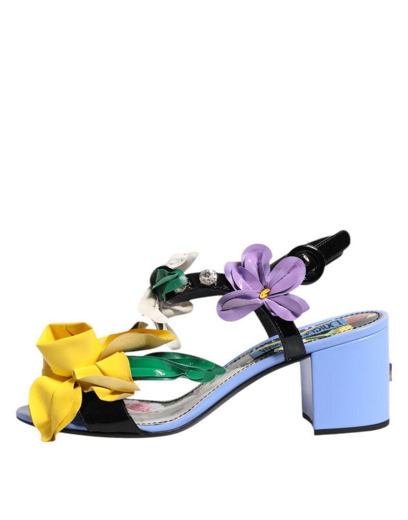 Dolce & Gabbana KEIRA Sandals Multicolor Floral Crystal Design