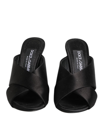 Dolce & Gabbana Black Keira Baroque High Heel Sandals Shoes
