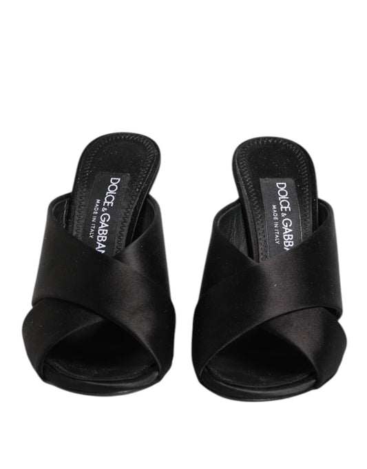 Dolce & Gabbana Black Keira Baroque High Heel Sandals