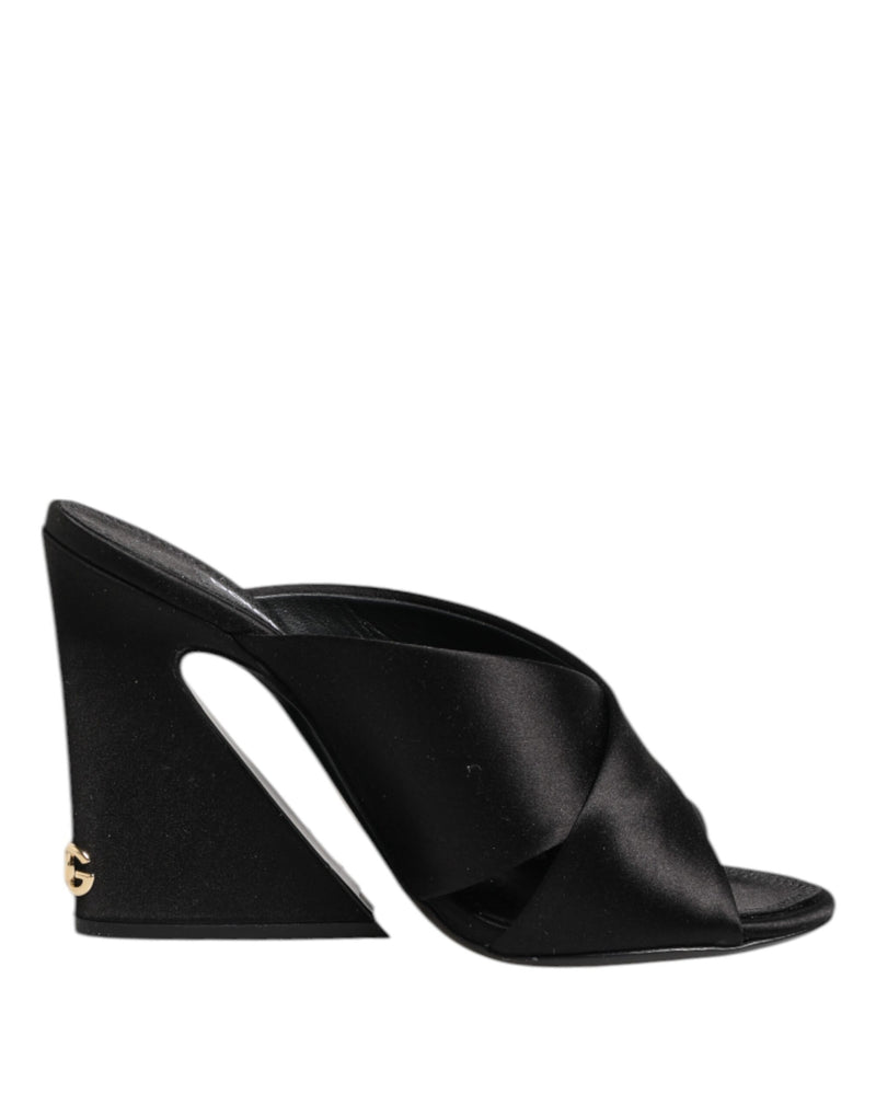 Dolce & Gabbana Black Keira Baroque High Heel Sandals