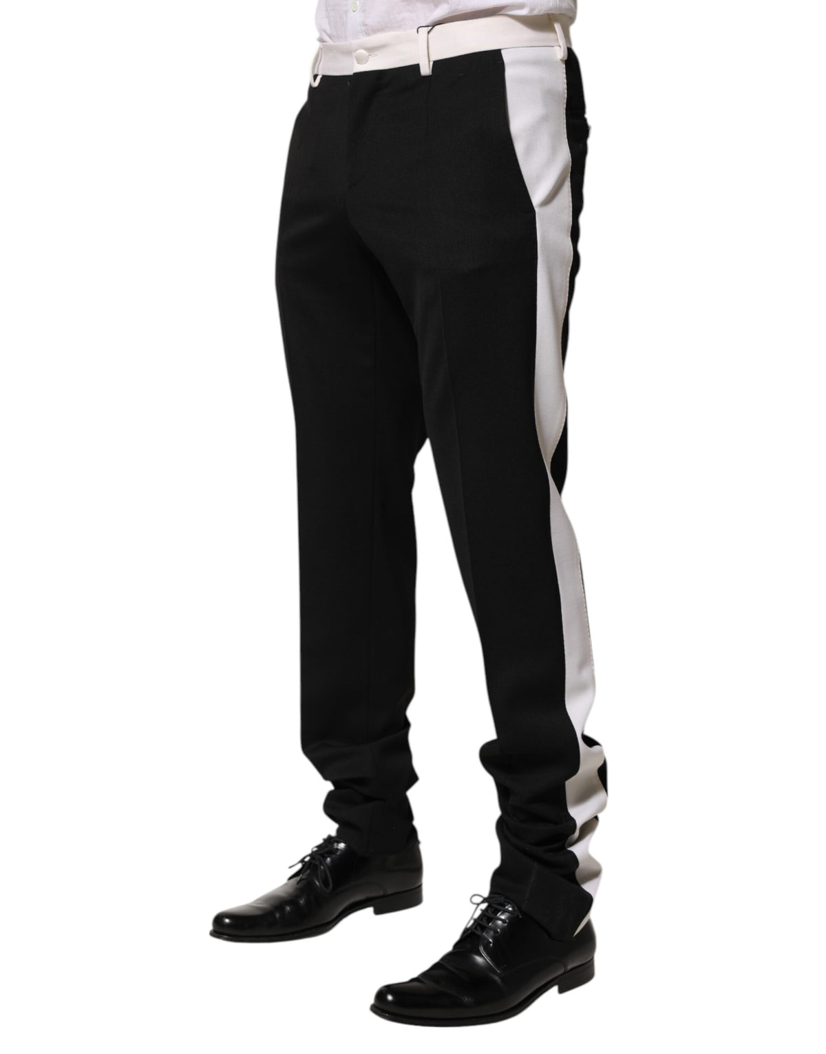 Pantalon en laine rayé noir et blanc pour homme de Dolce &amp; Gabbana