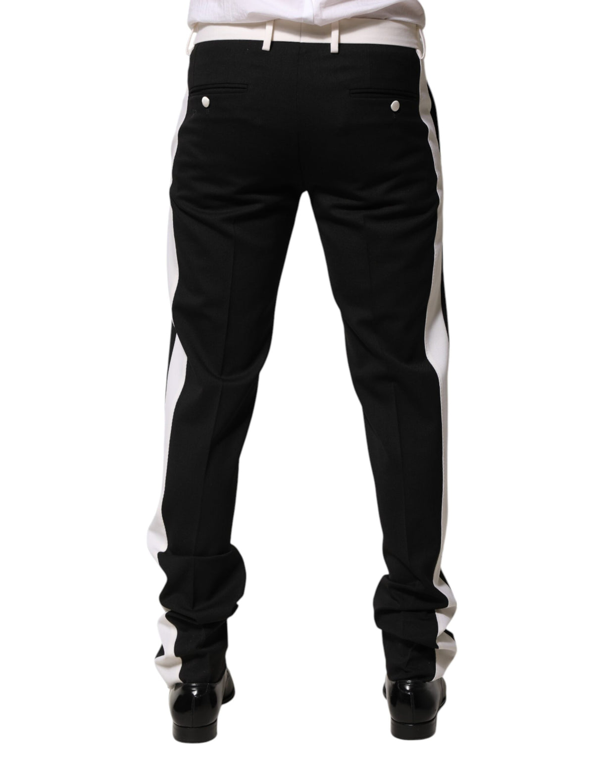 Pantalon en laine rayé noir et blanc pour homme de Dolce &amp; Gabbana