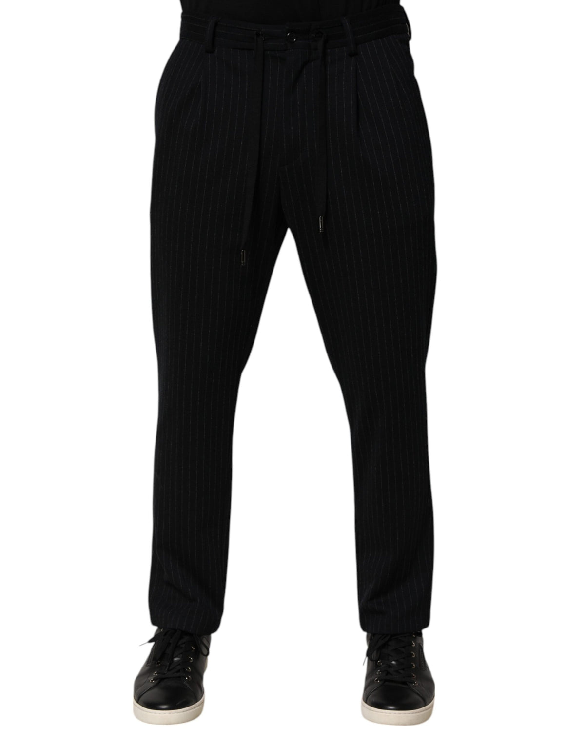 Pantalon homme Dolce &amp; Gabbana, slim, en viscose, rayures noires.