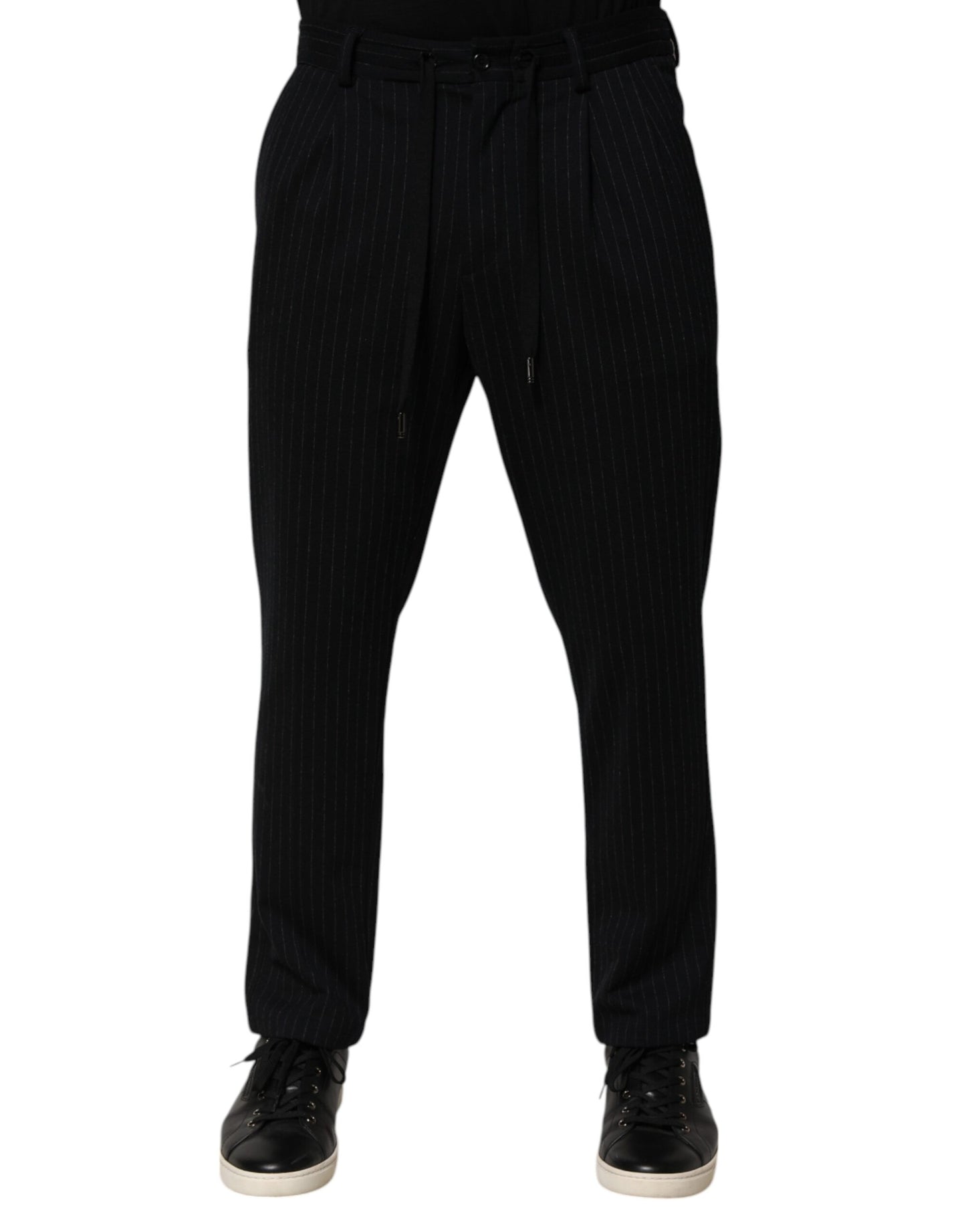 Pantalon homme Dolce &amp; Gabbana, slim, en viscose, rayures noires.