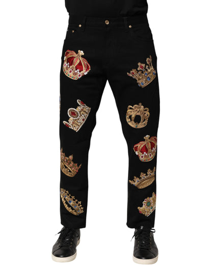 Pantalon tailleur noir baroque Royal pour homme de Dolce &amp; Gabbana