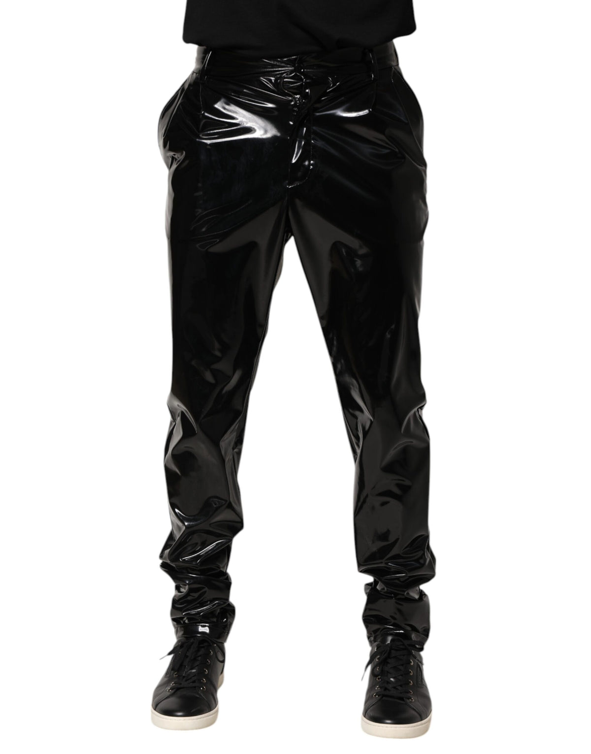 Pantalon homme en polyester noir taille mi-hauteur Dolce &amp; Gabbana